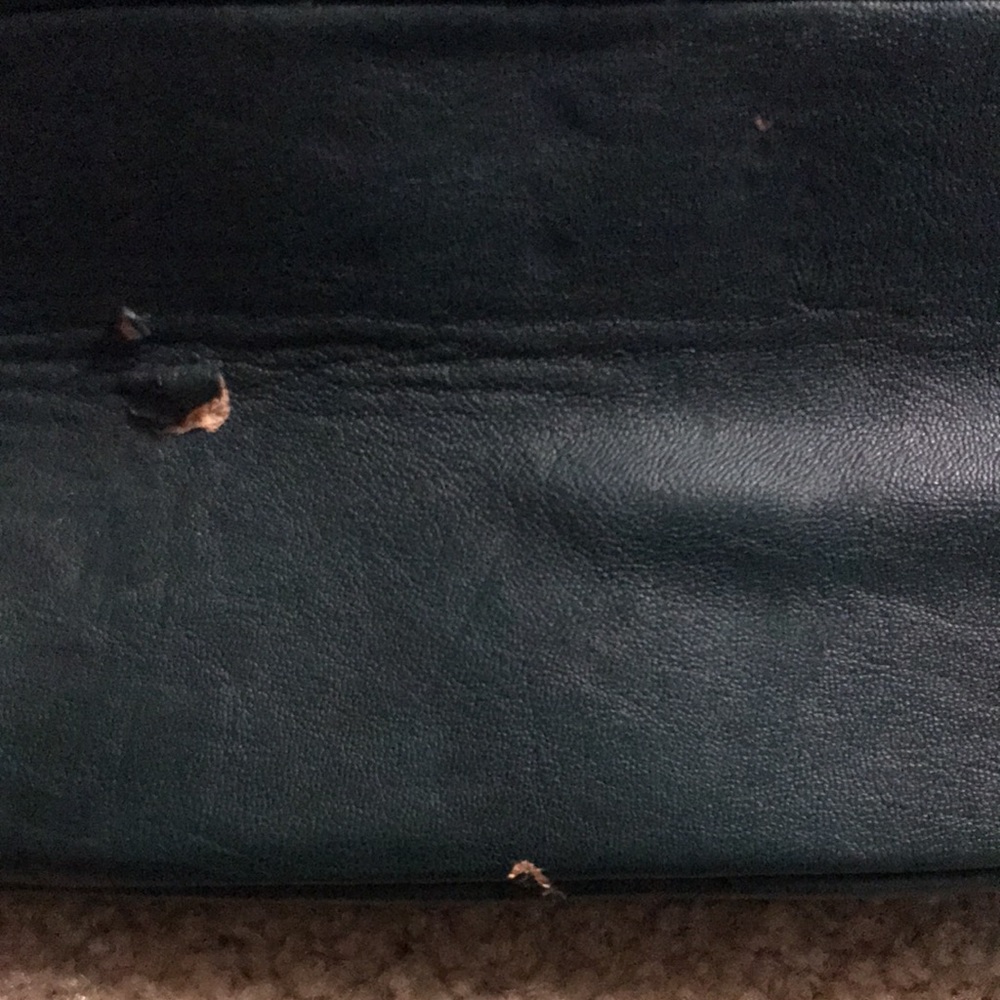 SEGUE PRE-OWNED LARGE BAG GREEN WITH GEMS VEGAN LEATHER TASSELS - Picture 3 of 7